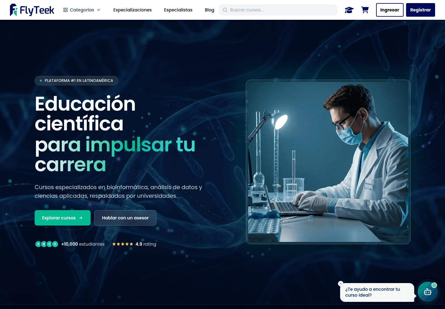 Captura del homepage de Flyteek